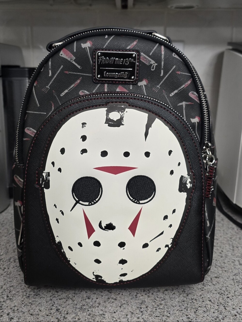 Loungefly Friday The 13th Jason Mask Mini Backpack Glow in the Dark